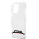 AMG iPhone 13 Pro Max -kuori, galvanoitu, vaakaraidoitettu, punainen, läpinäkyvä