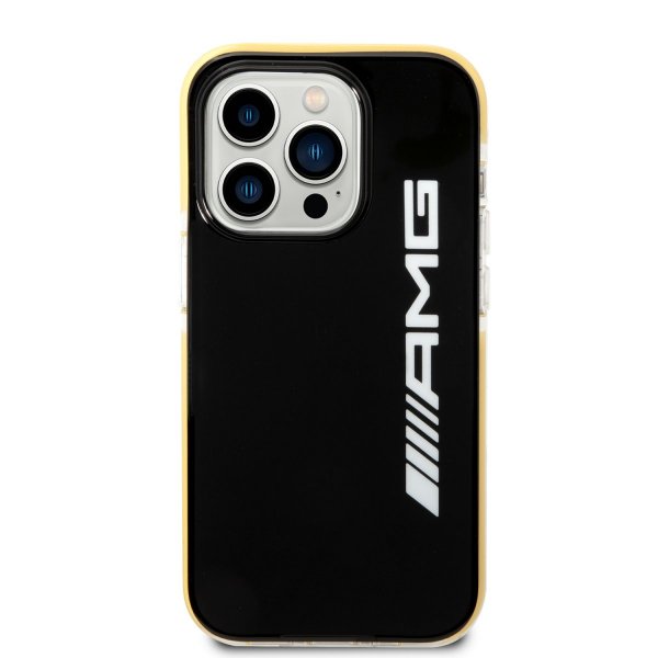 AMG iPhone 14 Pro Max -kuori logolla, musta-keltainen