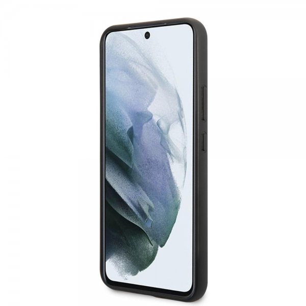 AMG Samsung Galaxy S22 Plus Kuori Nahkainen Raita Hiilikuitu Musta