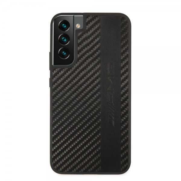 AMG Samsung Galaxy S22 Kuori Leather Stripe Carbon Musta