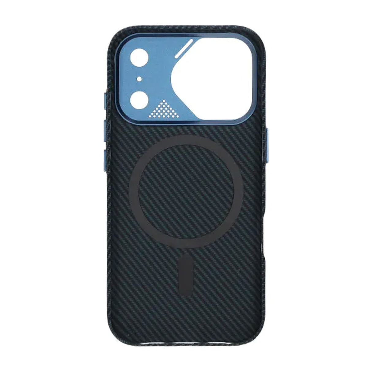 iPhone 17 Pro Max Kuori hiilikuitukuvio MagSafe Sininen