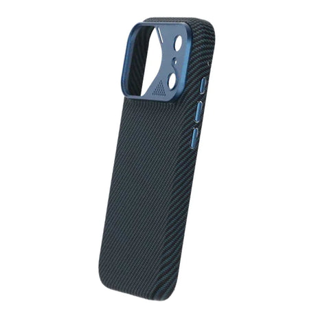 iPhone 17 Pro Max Kuori hiilikuitukuvio MagSafe Sininen
