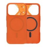 iPhone 17 Pro Max Kuori hiilikuitukuvio MagSafe Oranssi