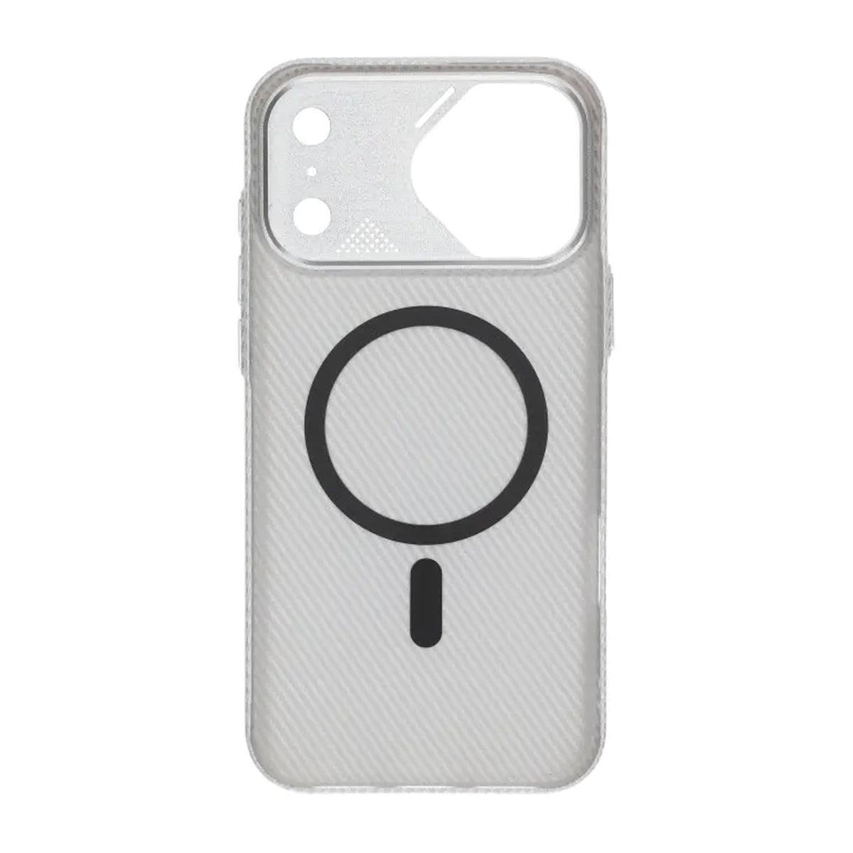 iPhone 17 Pro Max Kuori hiilikuitukuvio MagSafe Hopea