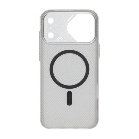 iPhone 17 Pro Max Kuori hiilikuitukuvio MagSafe Hopea