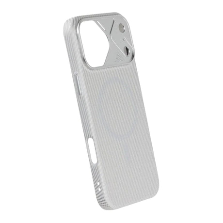iPhone 17 Pro Max Kuori hiilikuitukuvio MagSafe Hopea