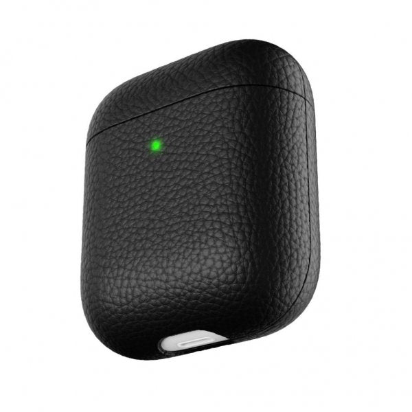 KeyBudz AirPods (1/2) Kotelo PodSkinz, aitoa nahkaa, musta