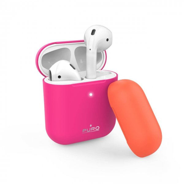 Puro AirPods 1/2 Suojakuori Icon Fuchsia