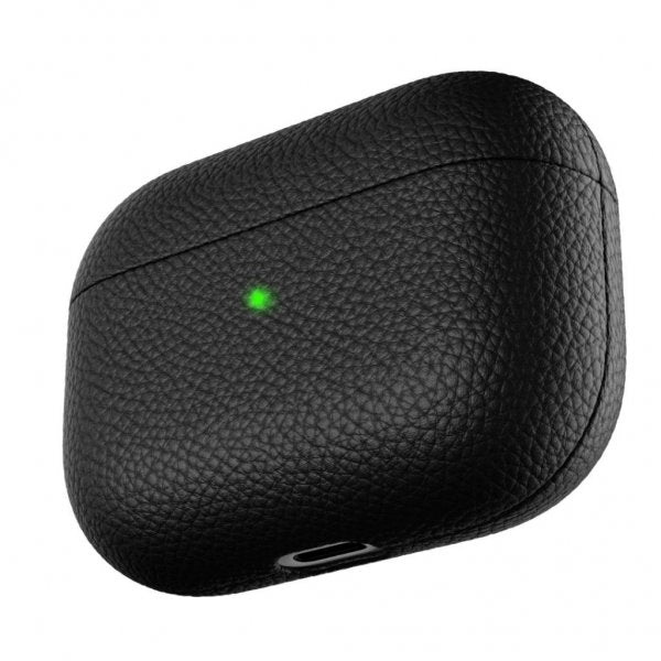 KeyBudz AirPods Pro -kotelo PodSkinz, aitoa nahkaa, musta