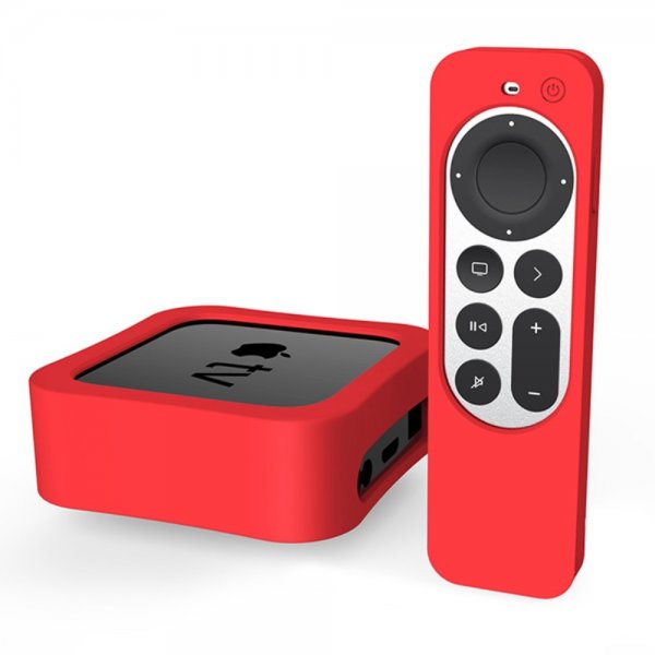 Apple TV 4K 2021/Apple TV kaukosäädin (gen 2) Kuori Silikoni Punainen