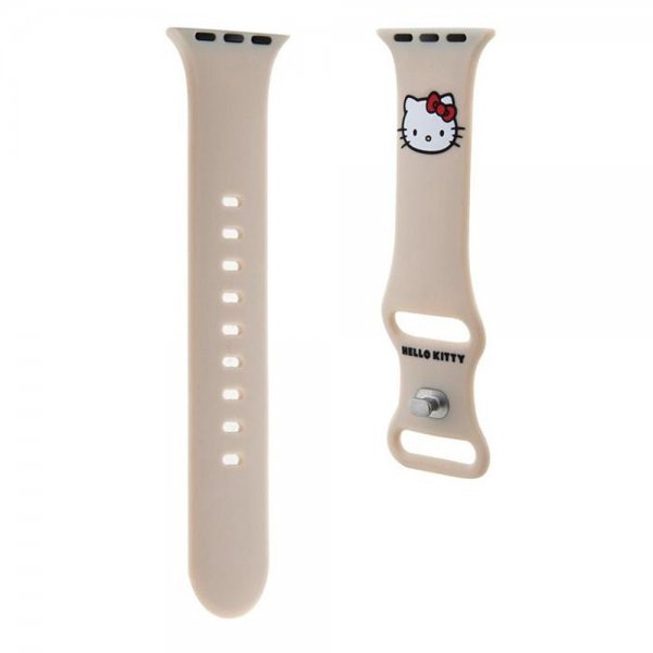 Hello Kitty Apple Watch 38/40/41/42mm ranneke, nestemäinen silikoni, beige