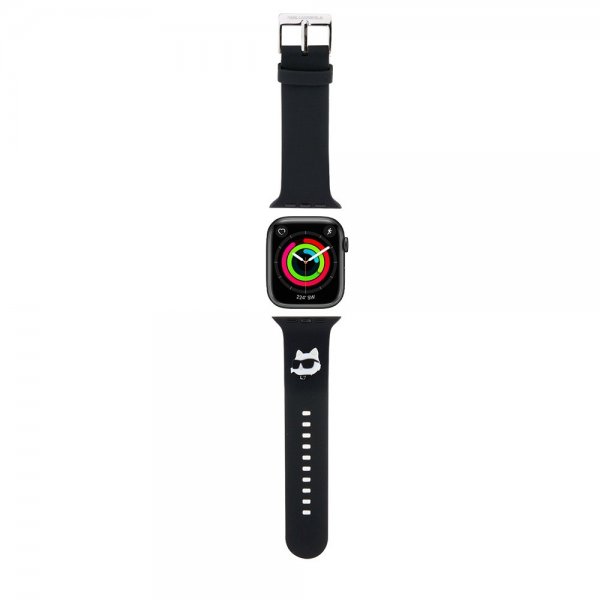 Karl Lagerfeld Apple Watch 38/40/41/42mm ranneke kuminen NFT Choupette musta