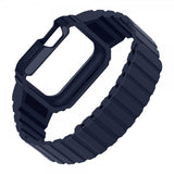 Apple Watch 40/41mm Ranneke kuorella Silikoni Magneettisuljin Sininen