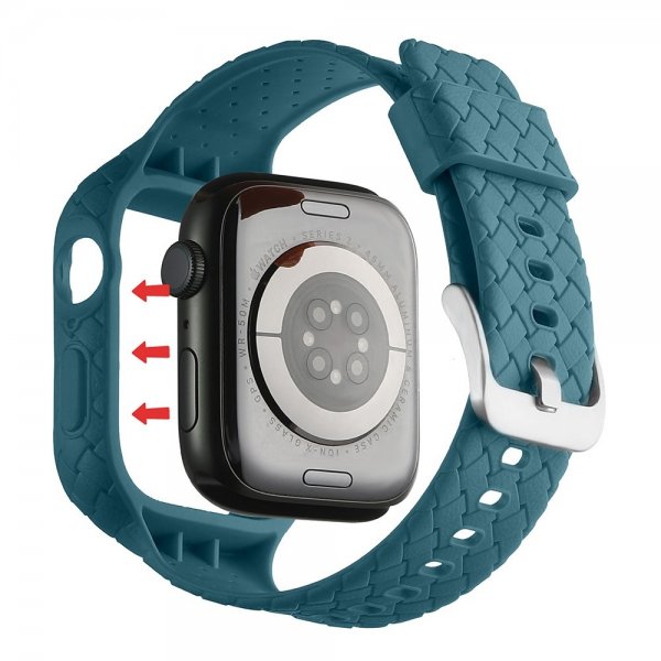 Apple Watch 41mm Ranneke kudottu tekstuuri Vihreäsininen