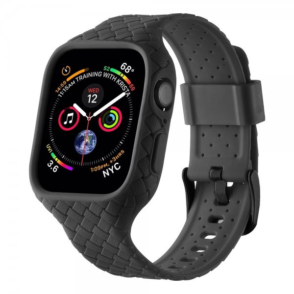 Apple Watch 41mm Ranneke kudottu tekstuuri Musta