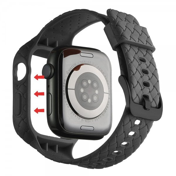 Apple Watch 41mm Ranneke kudottu tekstuuri Musta