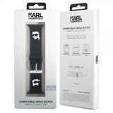 Karl Lagerfeld Apple Watch 42/44/45/Apple Watch Ultra ranneke Rubber NFT Karl & Choupette musta
