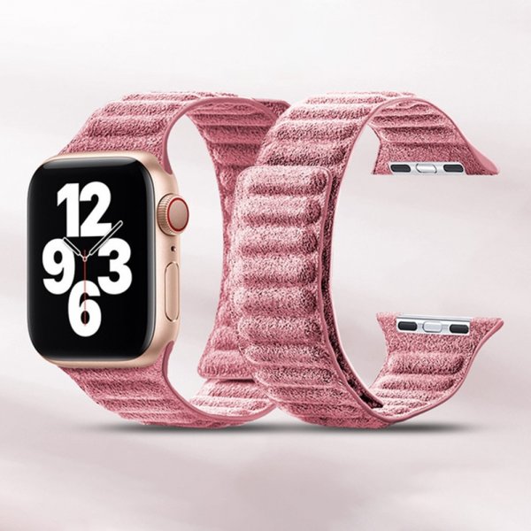 Apple Watch 44/45/46mm/Apple Watch Ultra Ranneke Mokka Vaaleanpunainen
