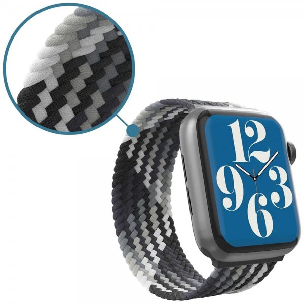 Gear4 Apple Watch 44/45/46mm/Apple Watch Ultra ranneke, punottu kelloranneke, suuri, Storm
