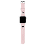 Karl Lagerfeld Apple Watch 42/44/45mm/Apple Watch Ultra -ranneke Karl & Choupette Pinkki