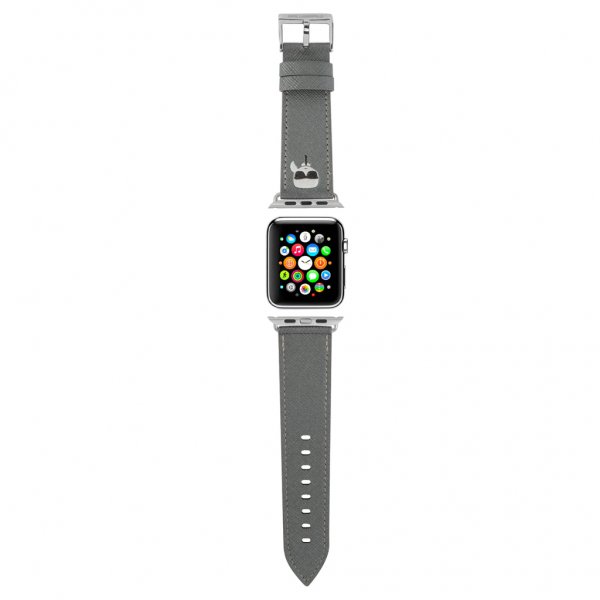 Karl Lagerfeld Apple Watch 42/44/45mm/Apple Watch Ultra Ranneke Saffiano Silver
