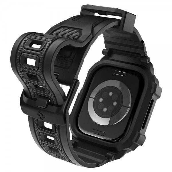 Spigen Apple Watch 42mm (sarja 10/11) Rugged Armor Pro 2 ranneke Mattamusta