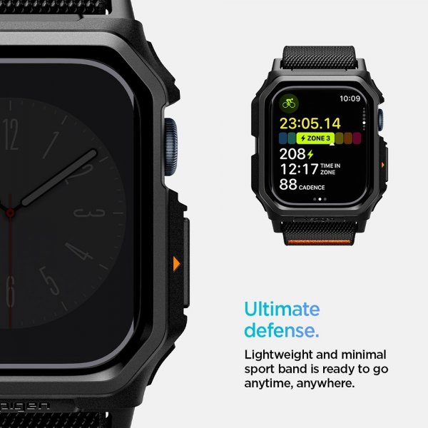 Spigen Apple Watch 42mm (Series 10/11) ranneke ja suojakotelo Lite Fit Pro Matte Black