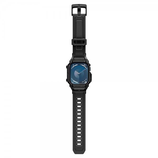 Spigen Apple Watch 42mm (Series 10/11) ranneke ja suojakuori Rugged Armor Pro Matte Black