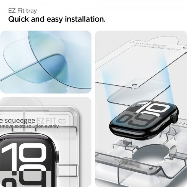 Spigen Apple Watch 42mm (sarja 10/11) Näytönsuoja EliteShield EZ Fit 2-pakkaus