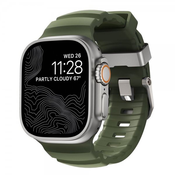 Nomad Apple Watch 44/45/46mm/Ultra 49mm ranneke Rocky Point Natural Forest