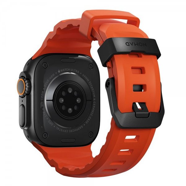 Nomad Apple Watch 44/45/46mm/Ultra 49mm ranneke Rocky Point musta magma