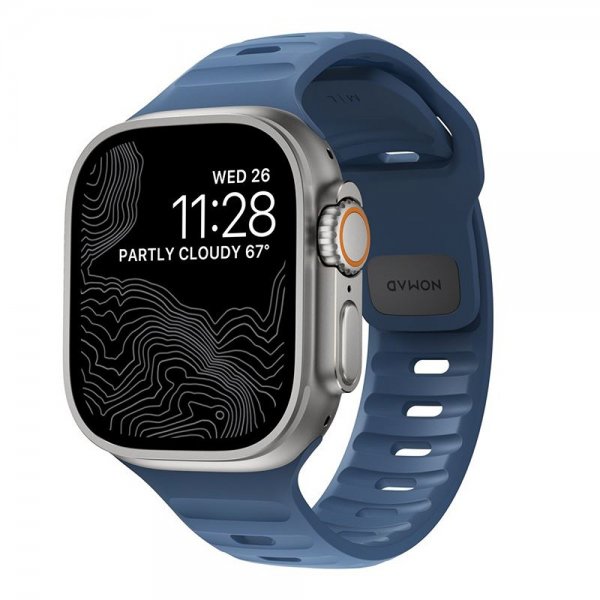 Nomad Apple Watch 44/45/46mm/Ultra 49mm ranneke Sport Band Naval Blue