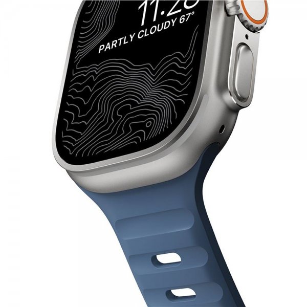 Nomad Apple Watch 44/45/46mm/Ultra 49mm ranneke Sport Band Naval Blue