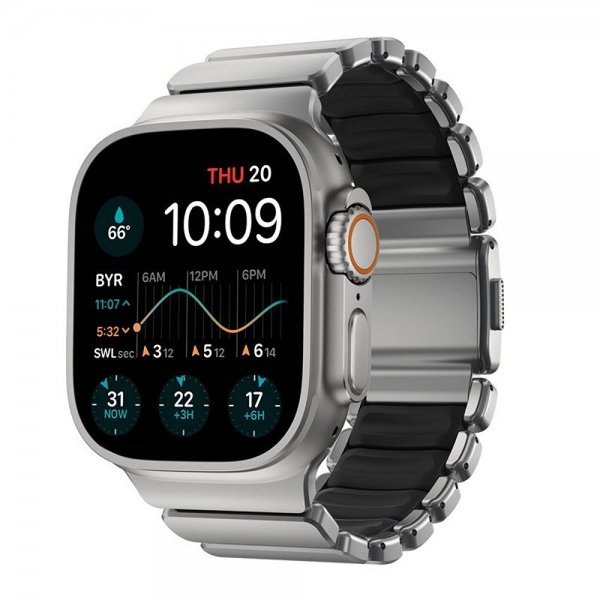 Nomad Apple Watch 44/45/46mm/Ultra 49mm ranneke Stratos Band Natural Musta