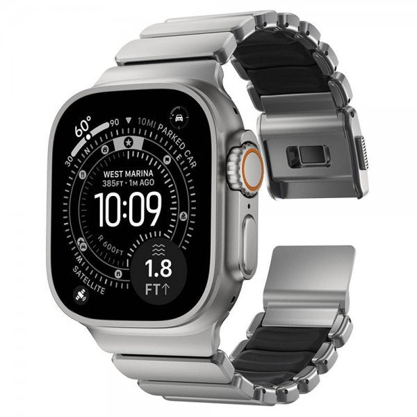 Nomad Apple Watch 44/45/46mm/Ultra 49mm ranneke Stratos Band Natural Musta