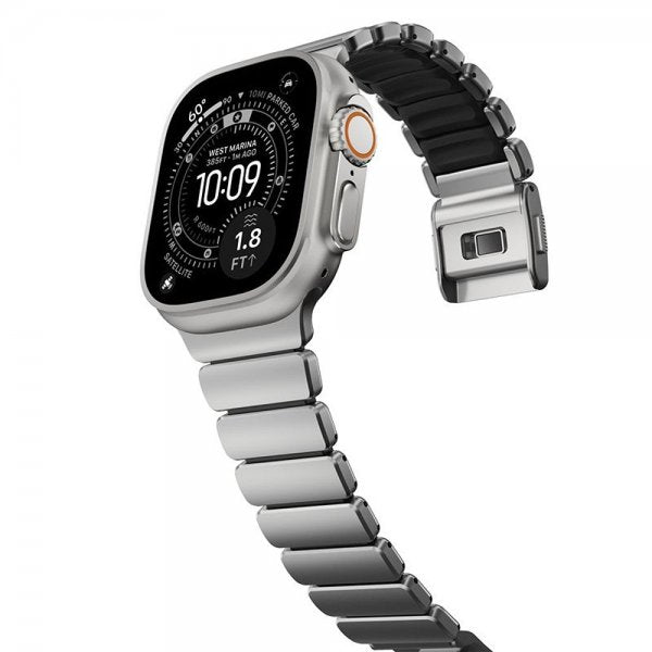 Nomad Apple Watch 44/45/46mm/Ultra 49mm ranneke Stratos Band Natural Musta