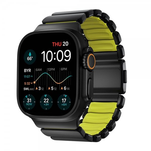 Nomad Apple Watch 44/45/46mm/Ultra 49mm ranneke Stratos Band Musta Volt