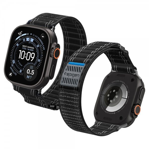 Spigen Apple Watch 44/45/46mm/Ultra 49mm ranneke WBF0 musta