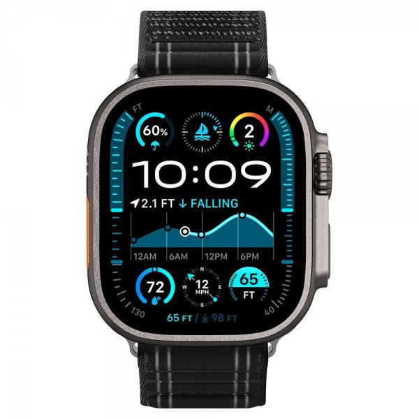 Spigen Apple Watch 44/45/46mm/Ultra 49mm ranneke WBF0 musta