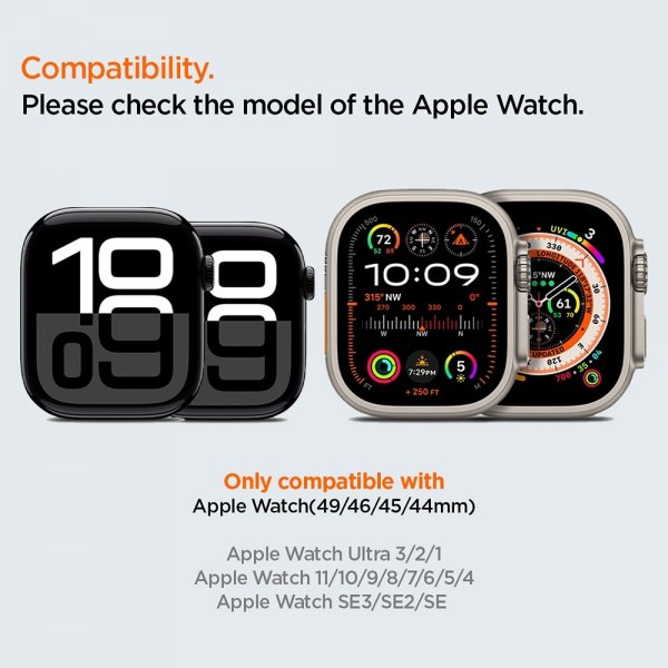 Spigen Apple Watch 44/45/46mm/Ultra 49mm ranneke WBS2, oranssi