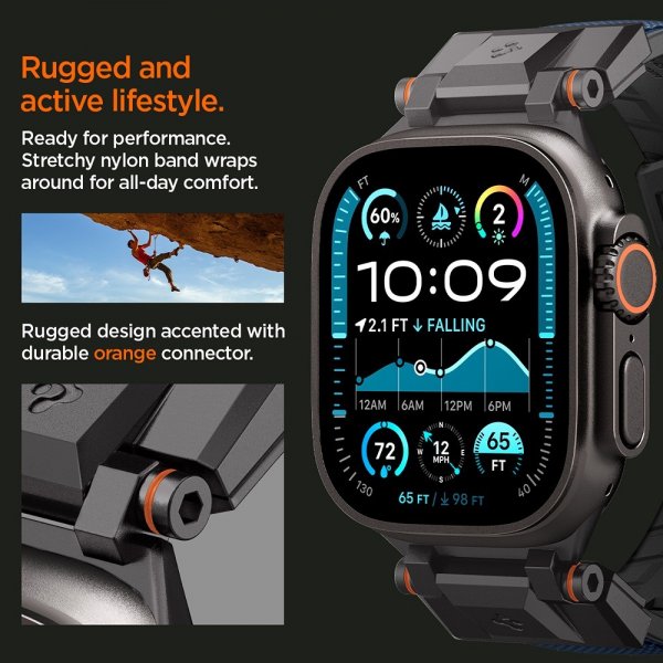 Spigen Apple Watch 44/45/46mm/Ultra 49mm ranneke DuraPro Armor Navy Blue
