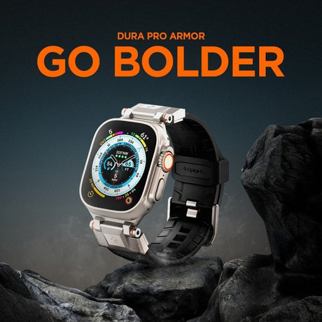 Spigen Apple Watch 44/45/46mm/Ultra 49mm ranneke DuraPro Armor, musta