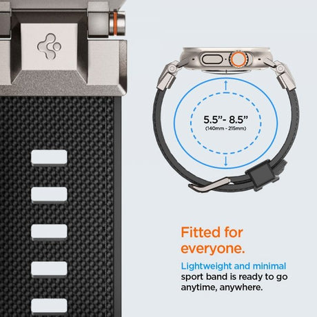Spigen Apple Watch 44/45/46mm/Ultra 49mm ranneke DuraPro Armor, musta