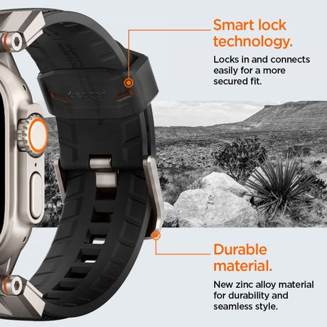 Spigen Apple Watch 44/45/46mm/Ultra 49mm ranneke DuraPro Armor, musta