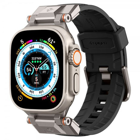 Spigen Apple Watch 44/45/46mm/Ultra 49mm ranneke DuraPro Armor, musta