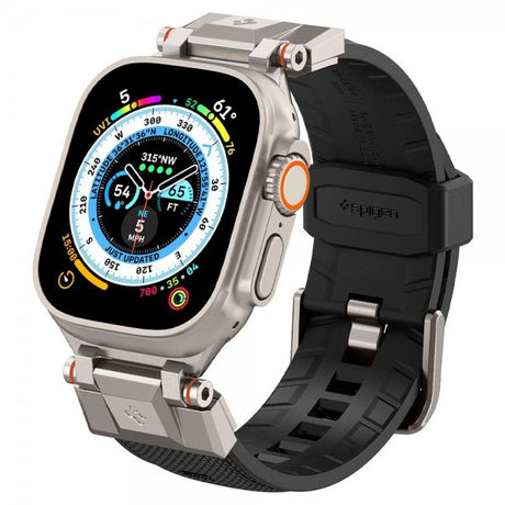 Spigen Apple Watch 44/45/46mm/Ultra 49mm ranneke DuraPro Armor, musta