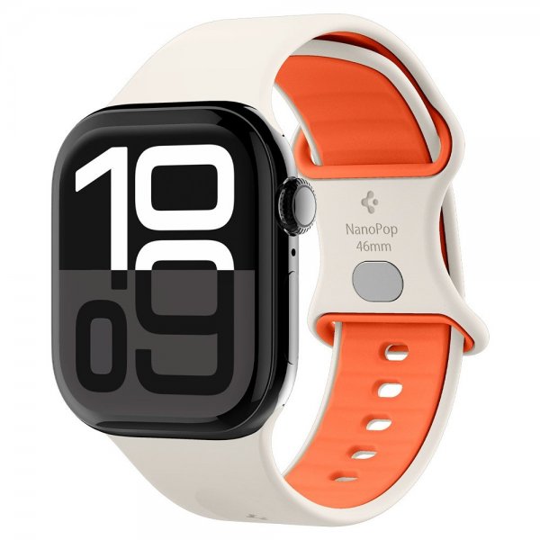 Spigen Apple Watch 44/45/46mm/Ultra 49mm ranneke Nano Pop Oranssi Beige