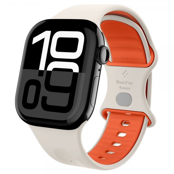 Spigen Apple Watch 44/45/46mm/Ultra 49mm ranneke Nano Pop Oranssi Beige