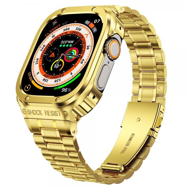 Apple Watch 44mm Ranneke Kuorella Ruostumaton Teräs Kulta