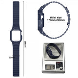 Apple Watch 44/45mm Ranneke Kuorella Silikoni Magneettisuljin Vaaleanpunainen